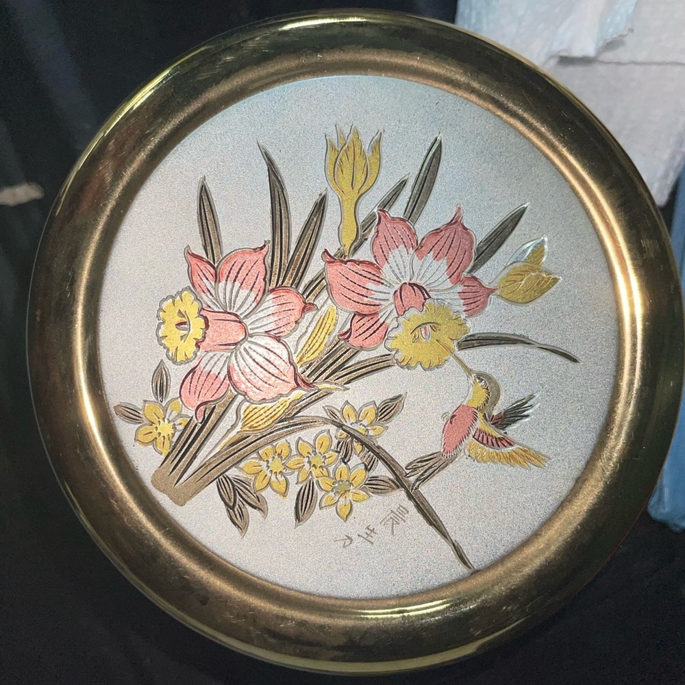 Vintage Japanese Lidded Porcelain Box with 24k Gold Trim from The Art Of Chokin